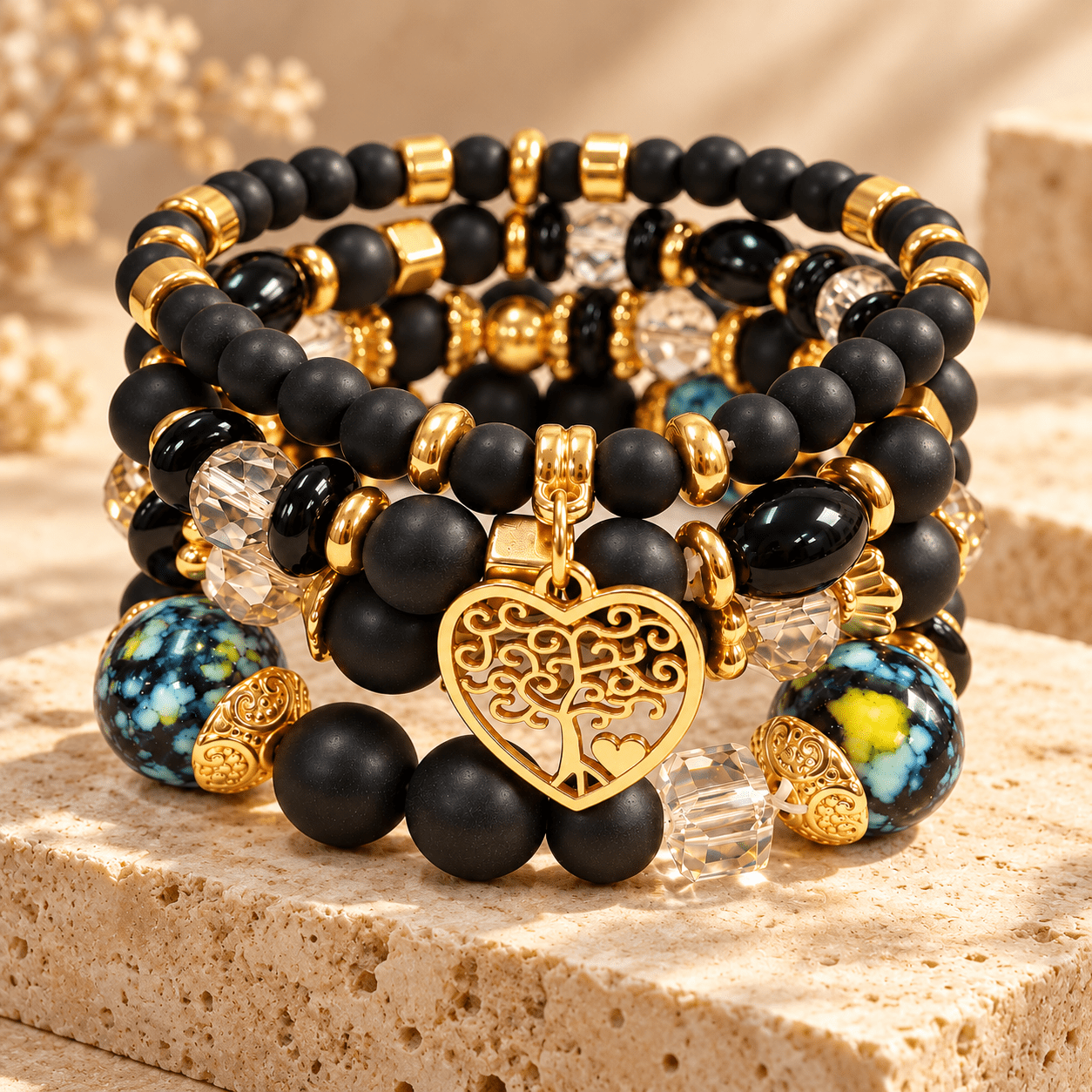 8-Strand Vintage Bohemian Beaded Bracelet Set